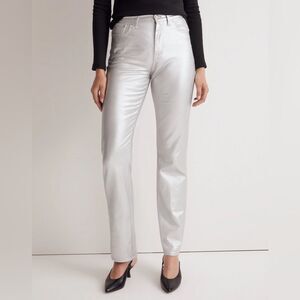 Madewell NWT '90s Straight Jean in Silver Foil Size 29 High Rise